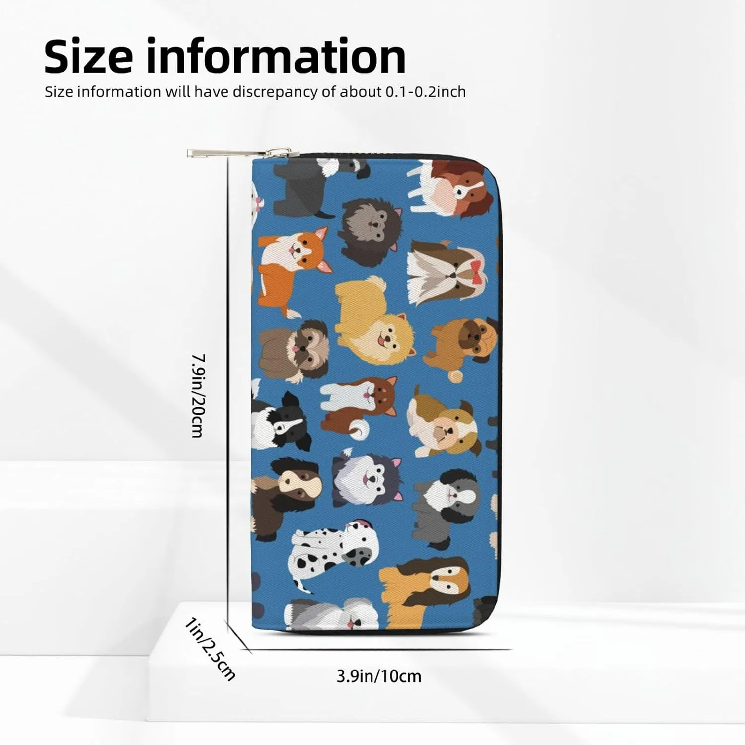 Cute Animal Dog Wallet for Men Women Elegant Long Clutch Zip Around Travel Leather Coin Purse Large Capacity Credit Card Holder Handbag