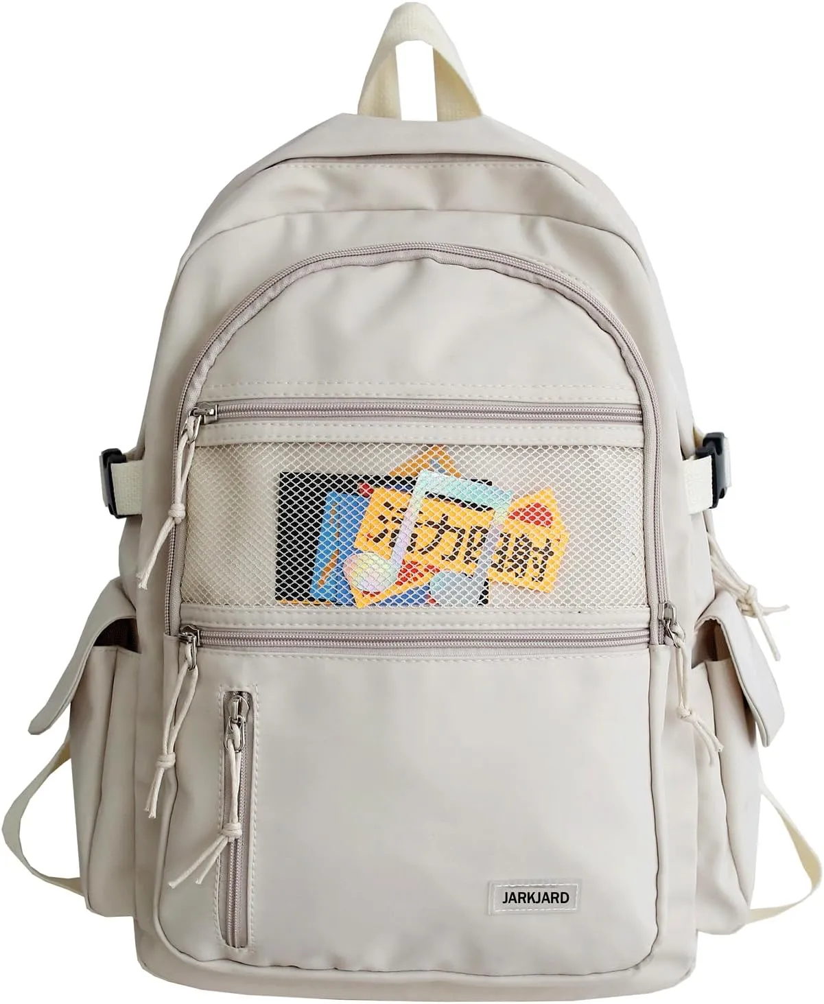 Cute Backpack Cute Aesthetic Backpack for School College Student Travel Bookbag for Girls Large Capacity Casual Daypack(White)