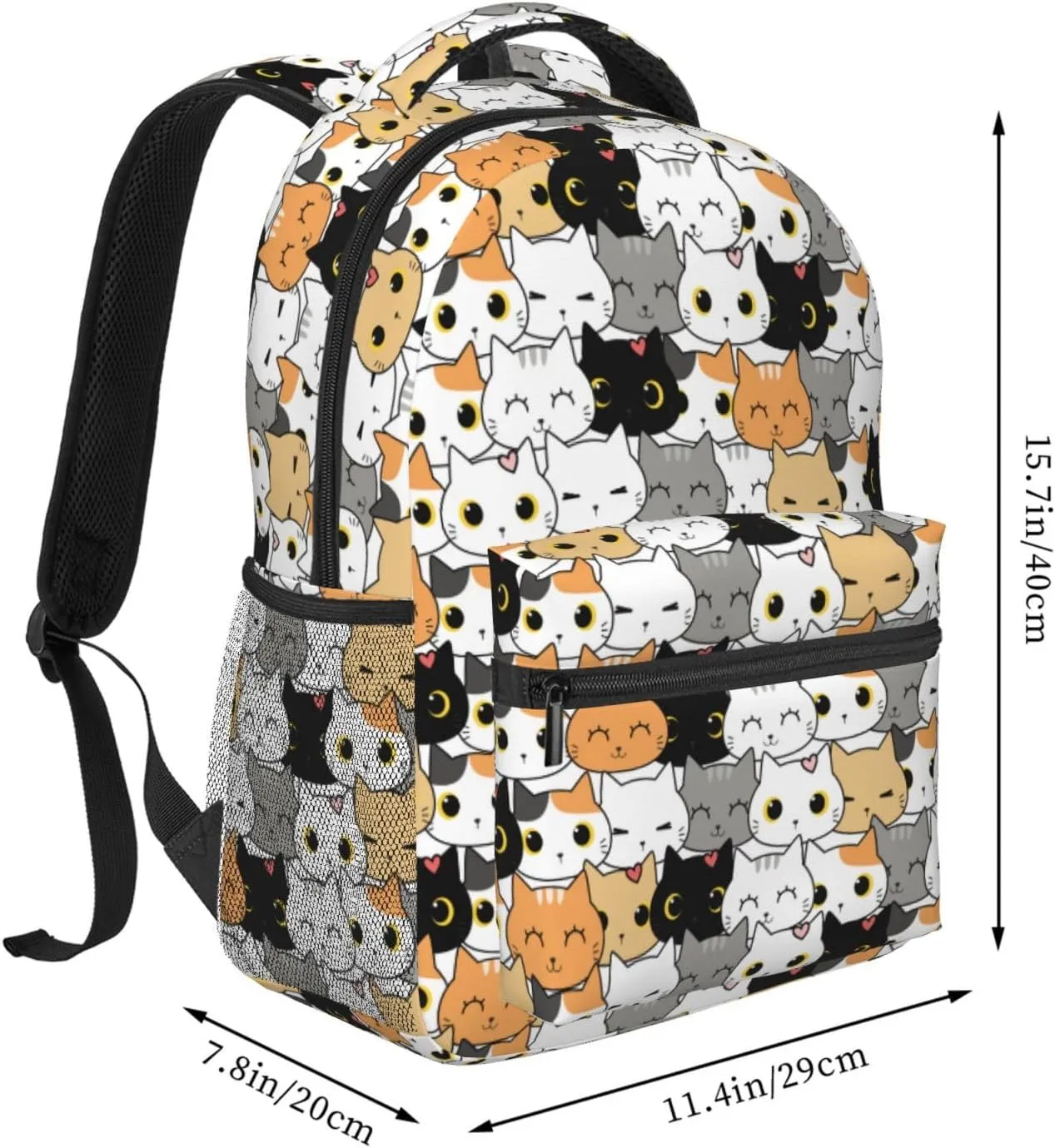 Cute Cats Kids Backpacks for Girls Boys Teenager,BookBags Back to School Bag,Lightweight Travel Daypack Laptop Backpack,Elementary Primary Middle School Bags for Age 6-12