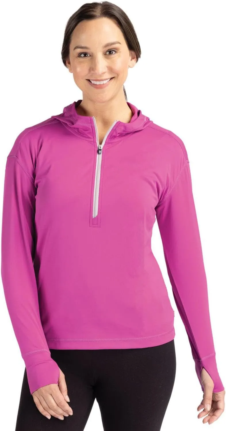 Cutter & Buck Daybreak Eco Recycled Womens Half Zip Hoodie