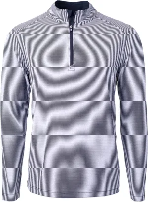 Cutter & Buck Virtue Eco Pique Micro Stripe Recycled Mens Big & Tall Quarter Zip