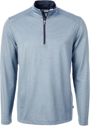 Cutter & Buck Virtue Eco Pique Micro Stripe Recycled Mens Big & Tall Quarter Zip