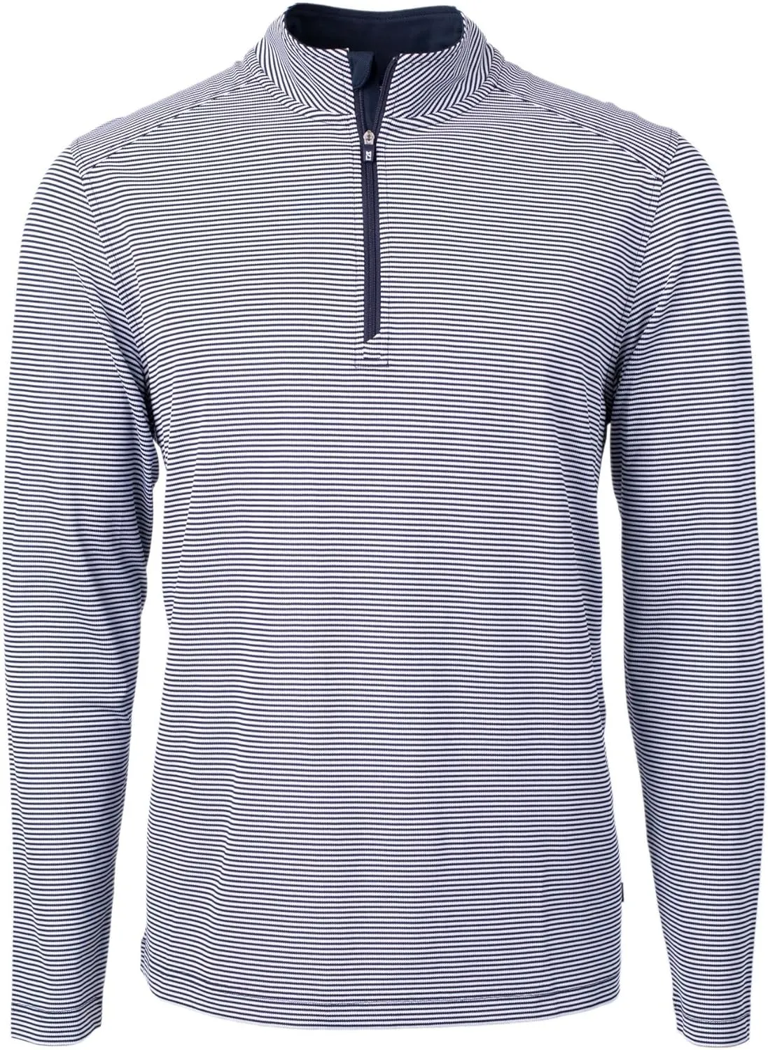 Cutter & Buck Virtue Eco Pique Micro Stripe Recycled Mens Big & Tall Quarter Zip