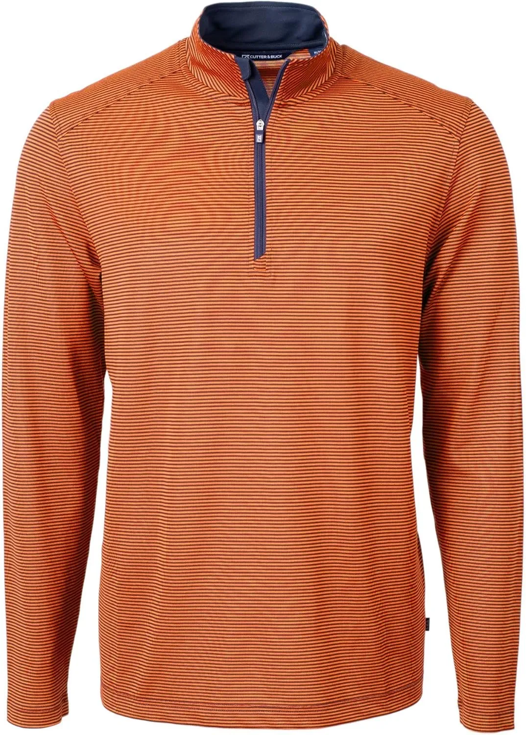 Cutter & Buck Virtue Eco Pique Micro Stripe Recycled Mens Quarter Zip