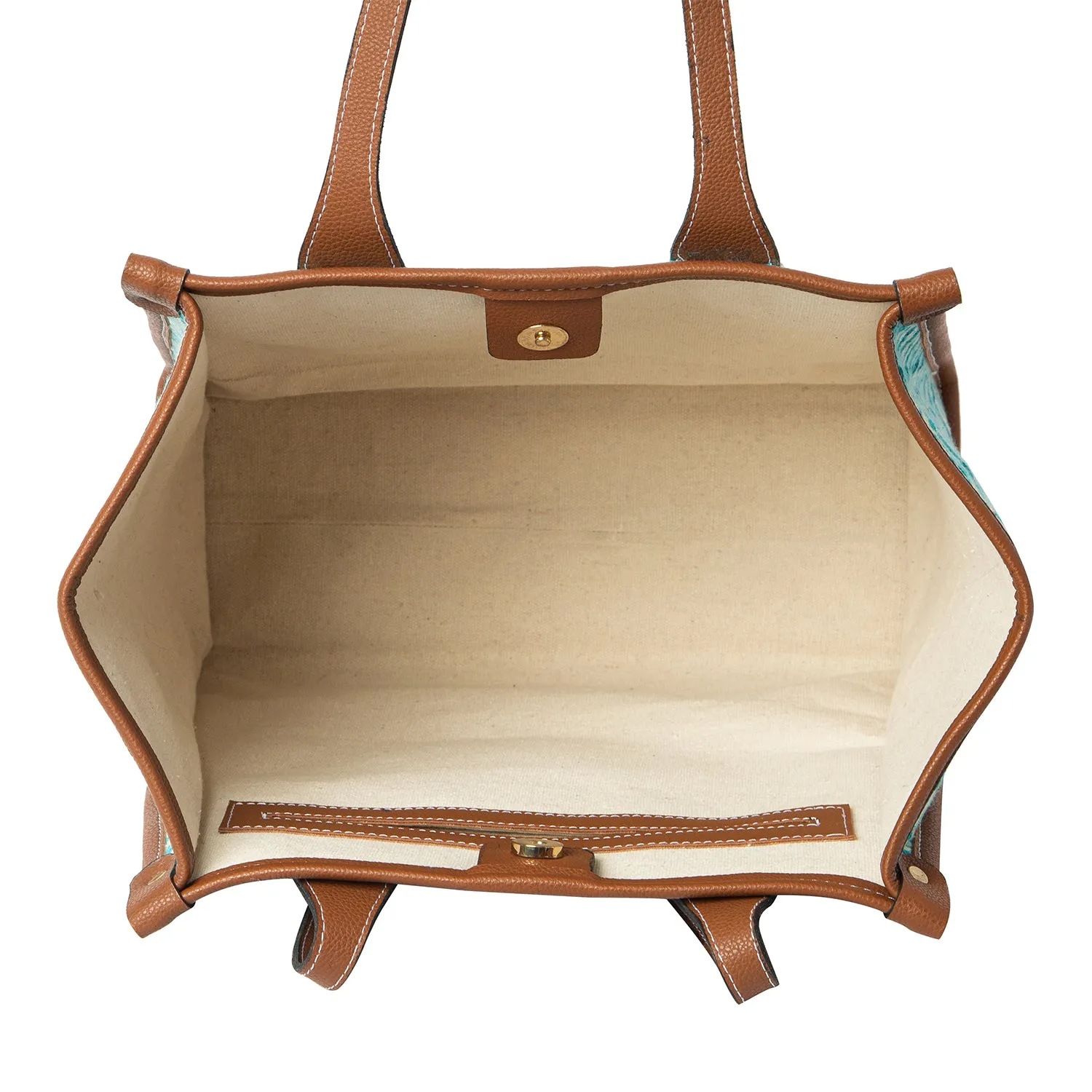 Cyan Chevron & Combo of Tote & Laptop Sleeve