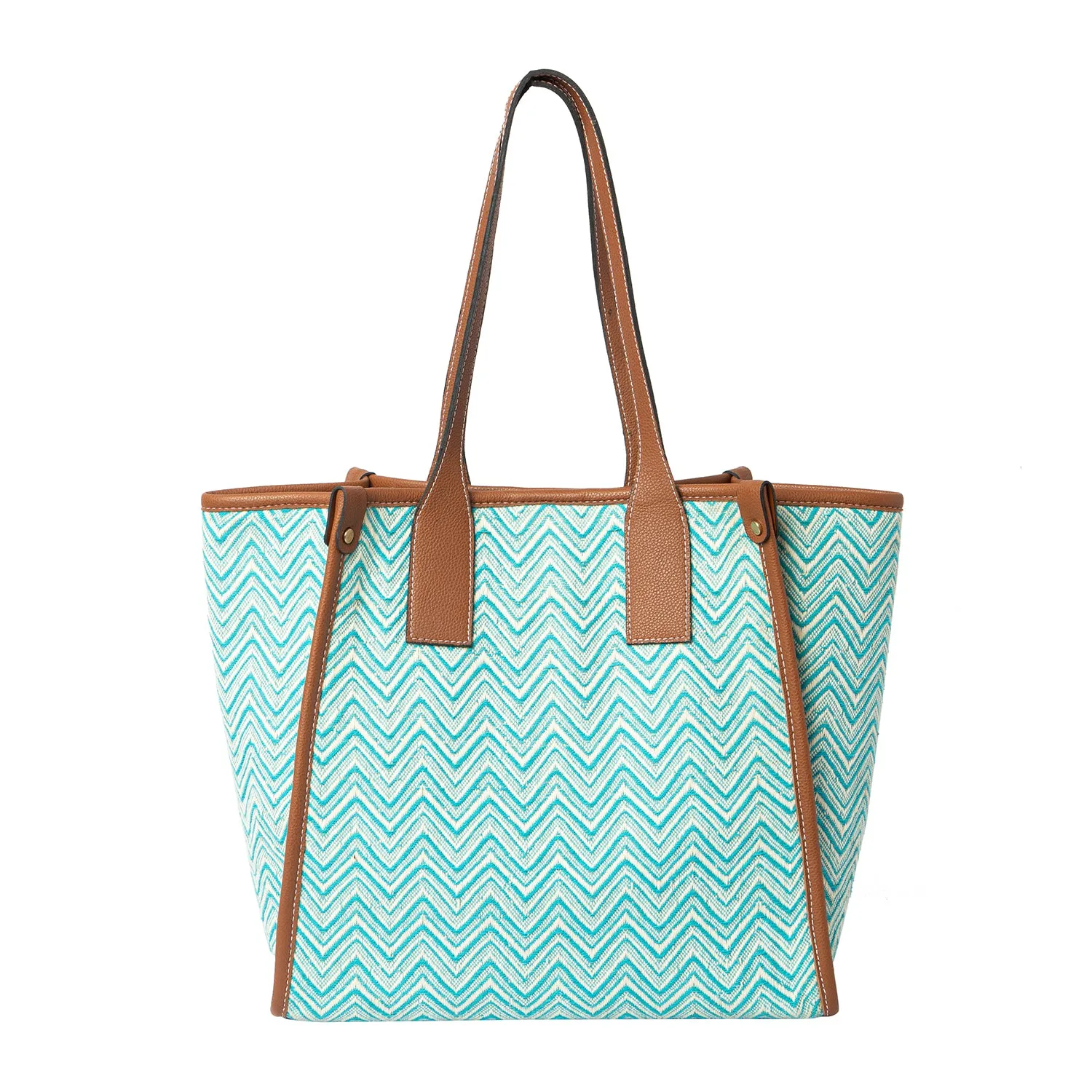 Cyan Chevron & Combo of Tote & Laptop Sleeve