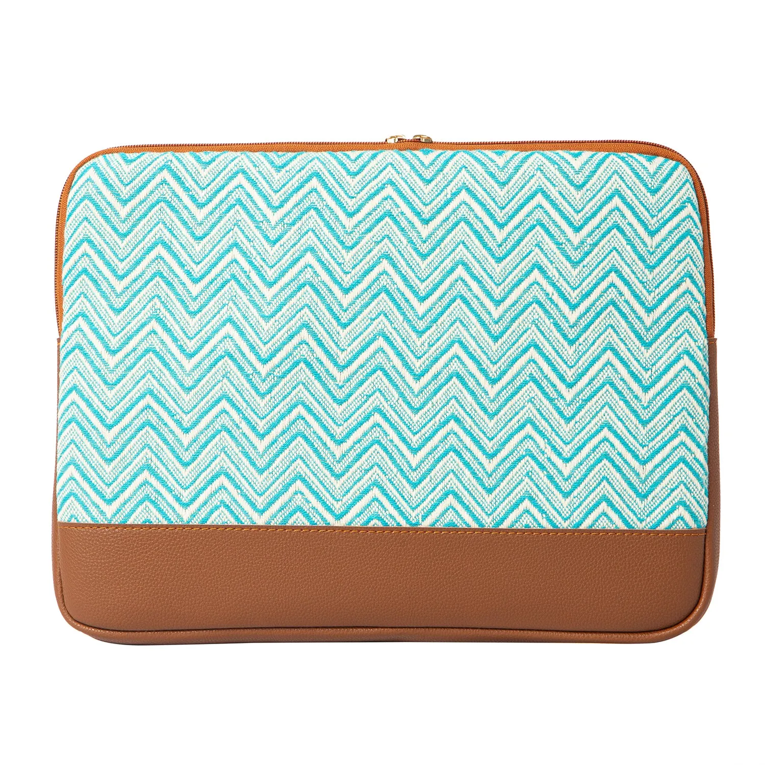 Cyan Chevron & Combo of Tote & Laptop Sleeve