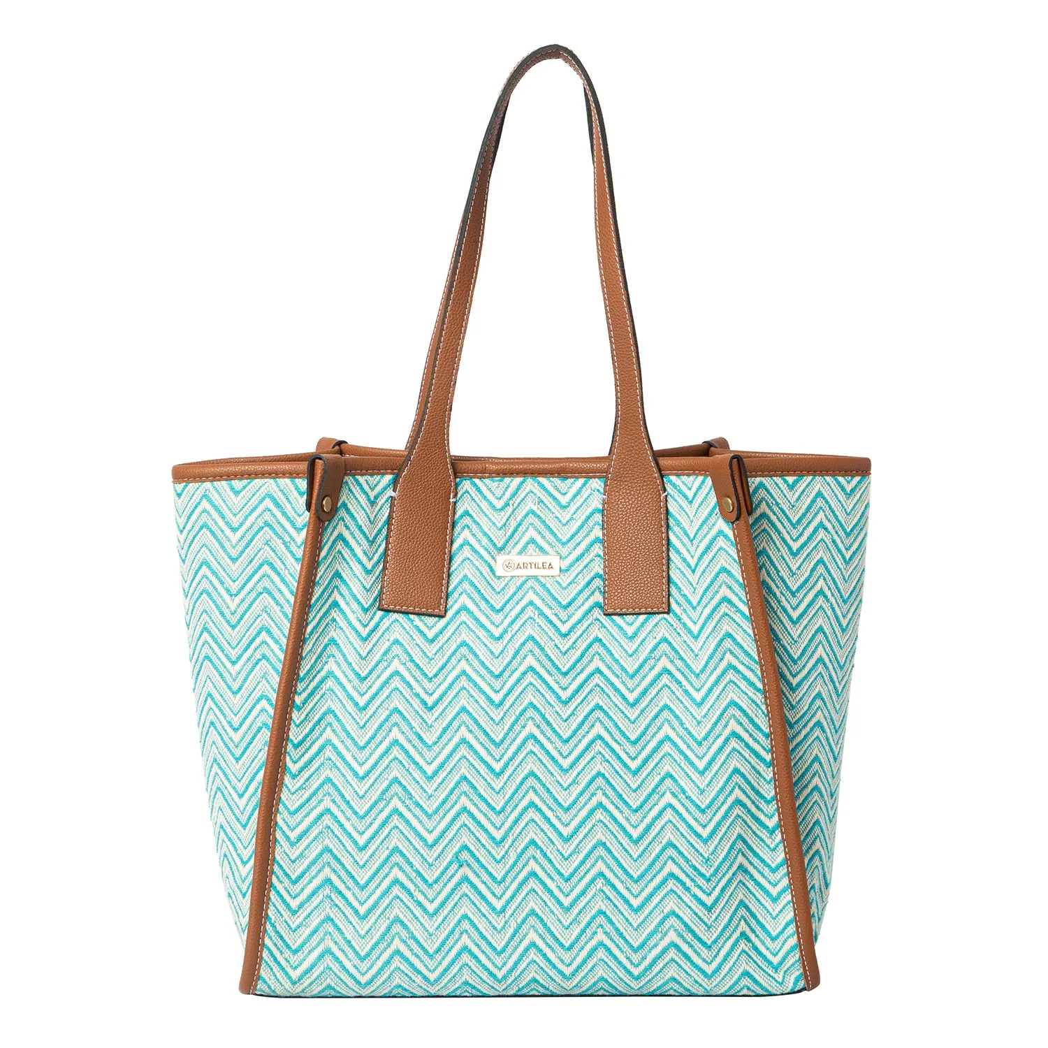Cyan Chevron & Combo of Tote & Laptop Sleeve