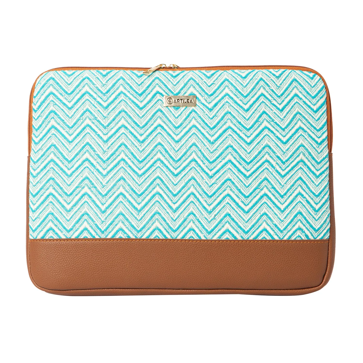 Cyan Chevron & Combo of Tote & Laptop Sleeve