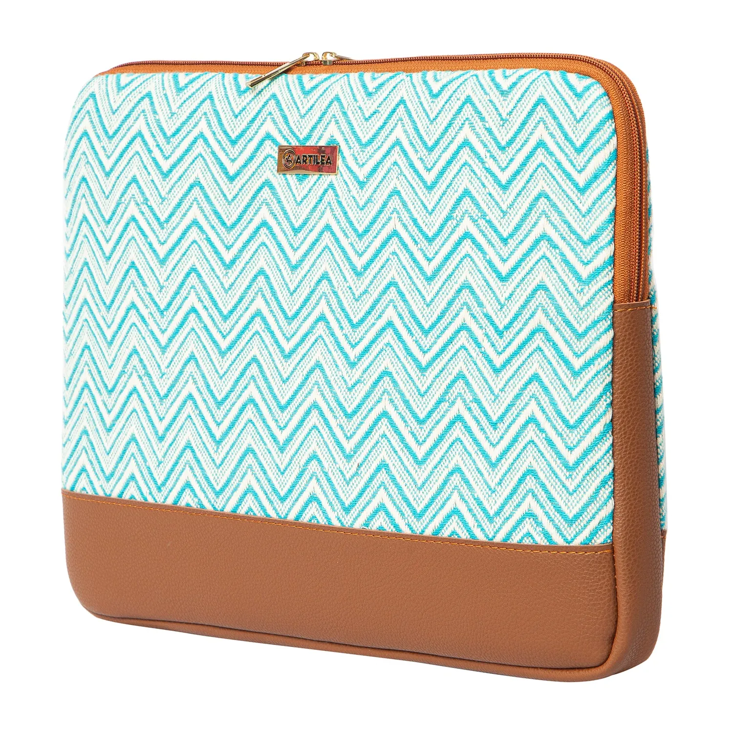 Cyan Chevron & Combo of Tote & Laptop Sleeve