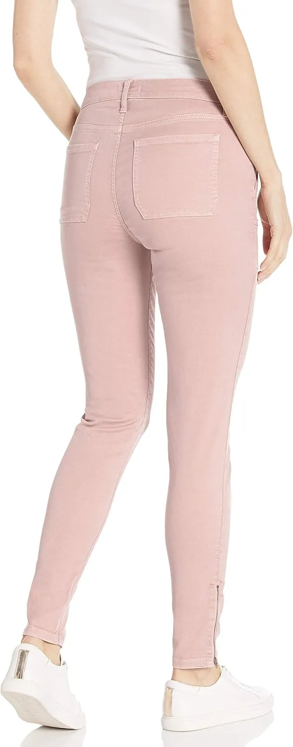 Daily Ritual Women's Stretch Twill High-Rise Ankle-Zip Utility Pant