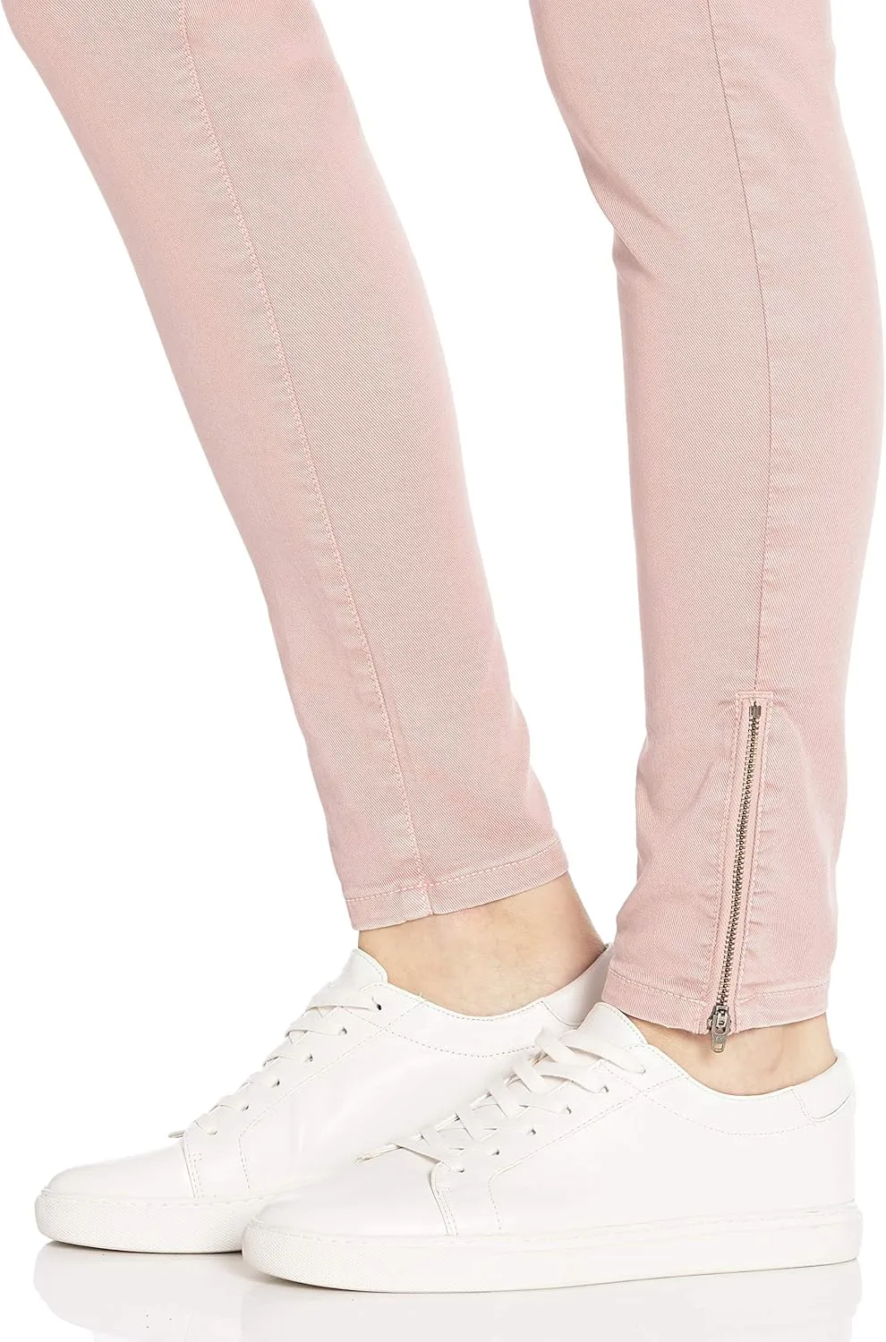 Daily Ritual Women's Stretch Twill High-Rise Ankle-Zip Utility Pant
