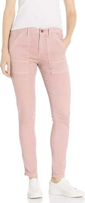 Daily Ritual Women's Stretch Twill High-Rise Ankle-Zip Utility Pant
