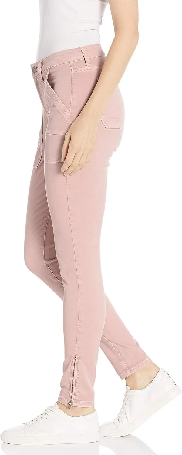 Daily Ritual Women's Stretch Twill High-Rise Ankle-Zip Utility Pant