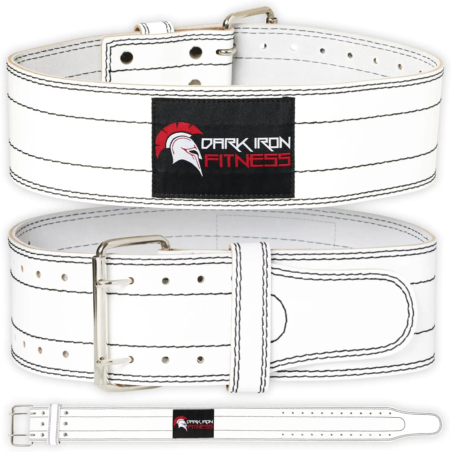 Dark Iron Fitness Weight Lifting Belt for Powerlifting Deadlift Training, Premium Leather for Core Support Gym Strength Workout