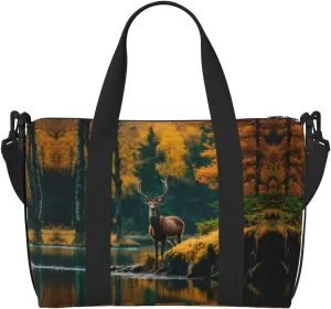 Deer Bear Moose Print Versatile Gym Sports Bag,Companion For Your Journeys And Fitness Routines