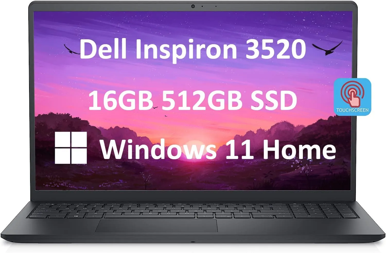 Dell Inspiron 15 3000 3520 15.6" FHD Touchscreen (Intel 4-Core i5-1135G7, 16GB RAM, 512GB PCIe SSD, UHD Graphics) Business Laptop, WVA Anti-Glare, Numeric Keypad, Webcam, Wi-Fi, Win 11 Home, Black