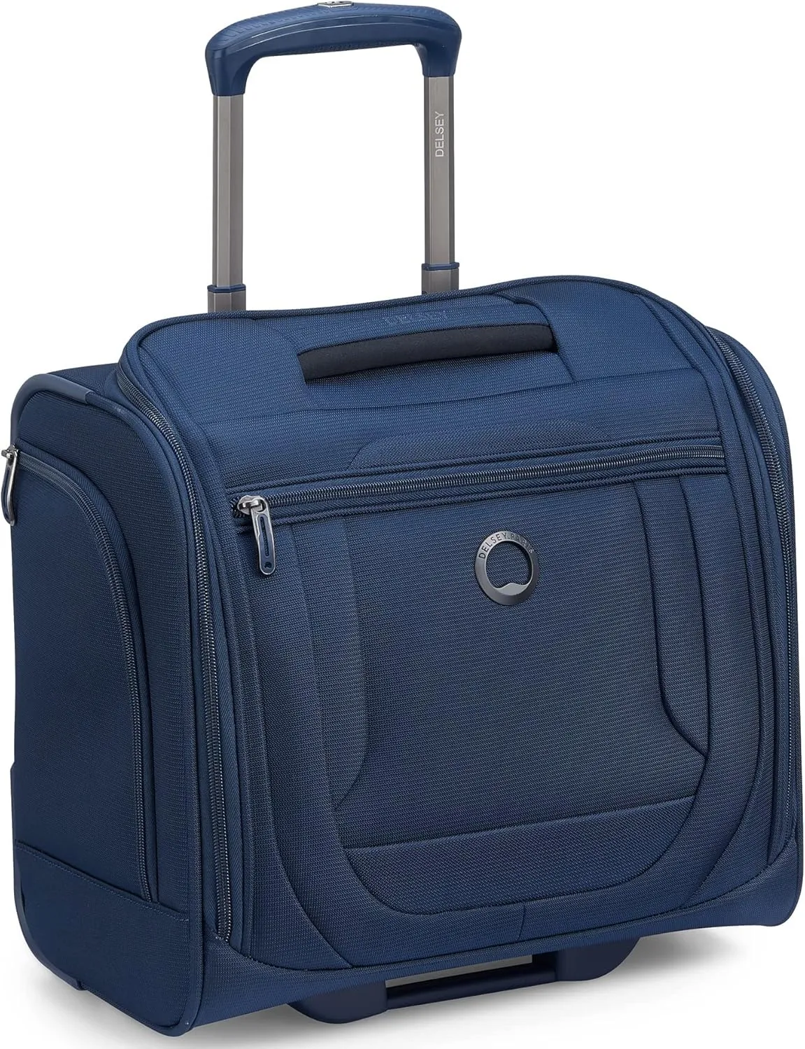 DELSEY PARIS Helium DLX Softside Luggage Under-Seater with 2 Wheels, Navy Blue, Carry on 16 Inch