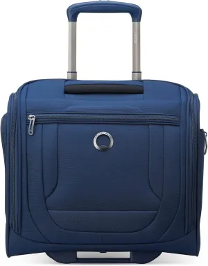 DELSEY PARIS Helium DLX Softside Luggage Under-Seater with 2 Wheels, Navy Blue, Carry on 16 Inch
