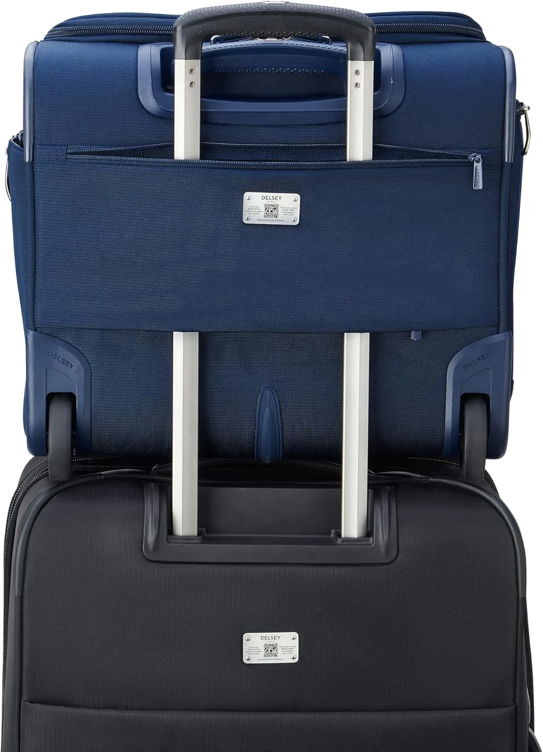 DELSEY PARIS Helium DLX Softside Luggage Under-Seater with 2 Wheels, Navy Blue, Carry on 16 Inch