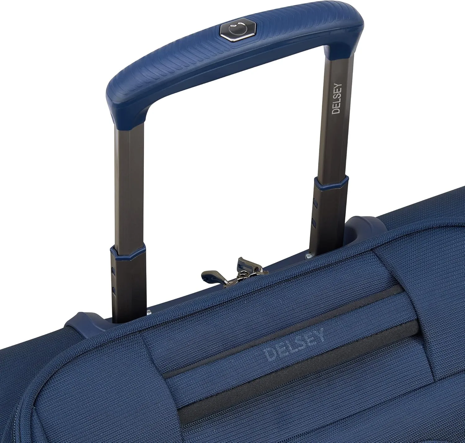 DELSEY PARIS Helium DLX Softside Luggage Under-Seater with 2 Wheels, Navy Blue, Carry on 16 Inch