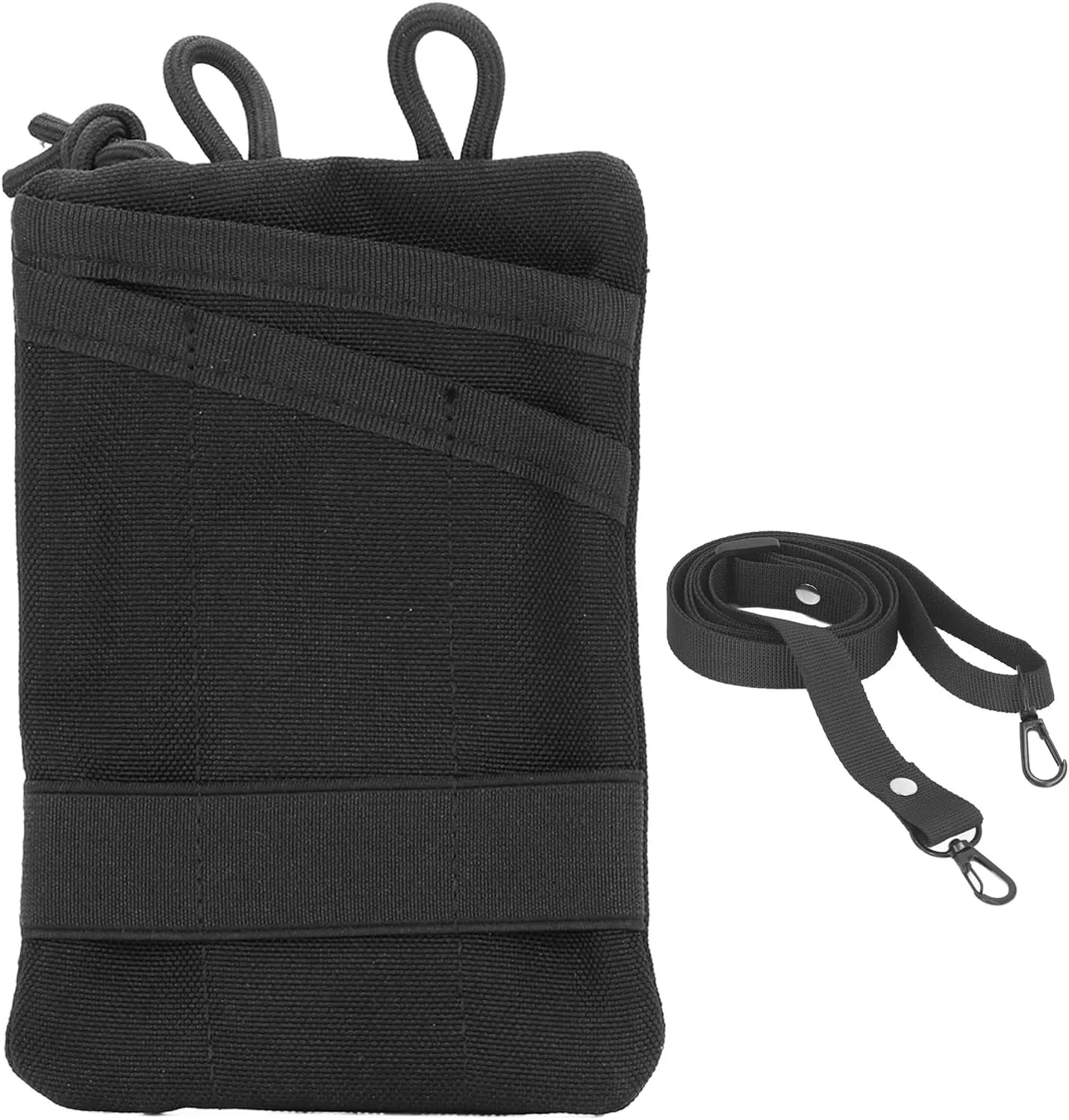 Deposit Money Bags Oxford Cloth Portable Wallet Pouches Key Card Case Holder Belt Bag Storage Pouch for Travel and Outdoor Activities (Black)
