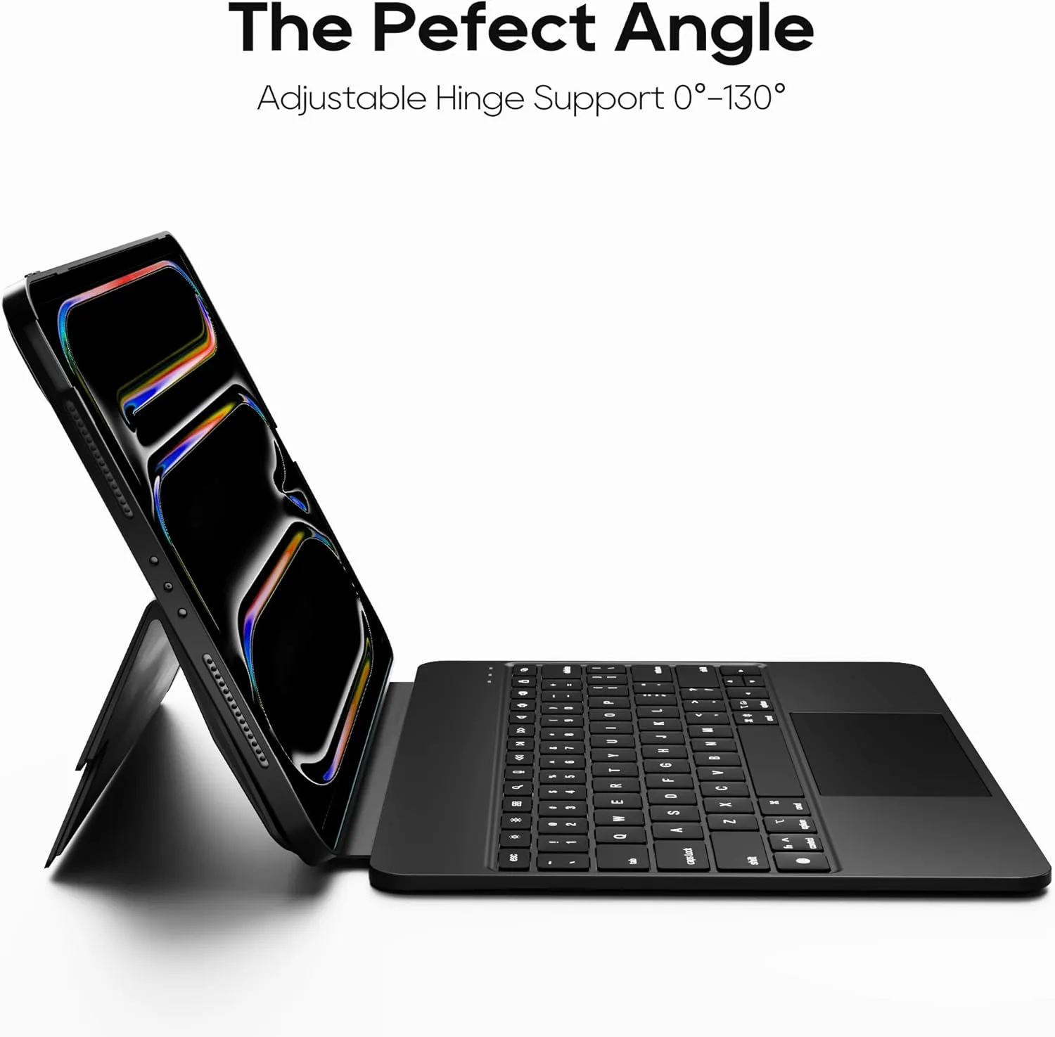 Detachable Keyboard Case for iPad Pro 13-inch M4 2024: Magnetic & Slim & Round Protective Cover with Trackpad, RGB Backlight