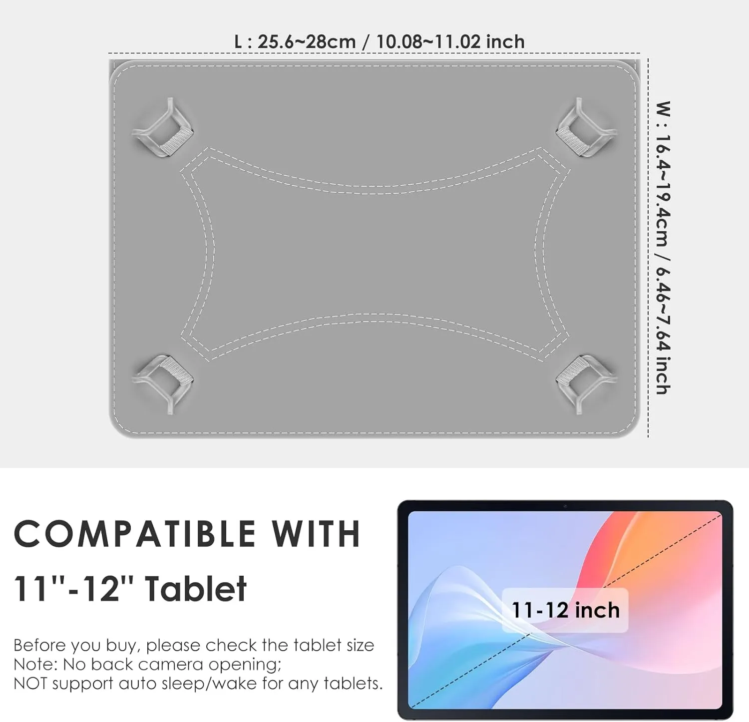 DETUOSI Universal 11 inch Tablet Case, 11.5 inch Tablet Cover, Travel Portable Protective Folio PU Leather Stand Shell Case【with 4 Fixed Rings】 for All Kinds of 11-12 inch Android/iOS/Windows Tablet
