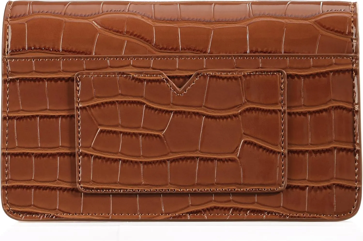 DEXMAY Evening Clutch Handbag for Women Elegant Crocodile Embossed PU Leather Envelope Handheld Crossbody Purse Foldover Bag