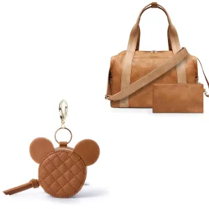 Diaper Bag Tote by miss fong,Baby Bag,Leather Diaper Bag,Baby Tote Bag & Pacifier Holder Case