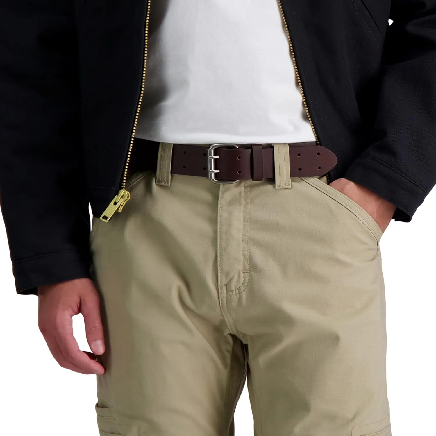 Dickies Men's Leather Double Prong Belt
