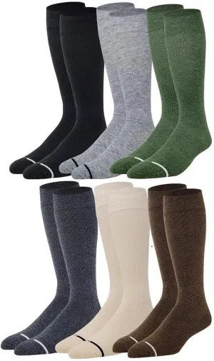 Different Touch Merino Wool Outdorr Compression Knee High Socks for Men & Women (Pack of 6 pairs)