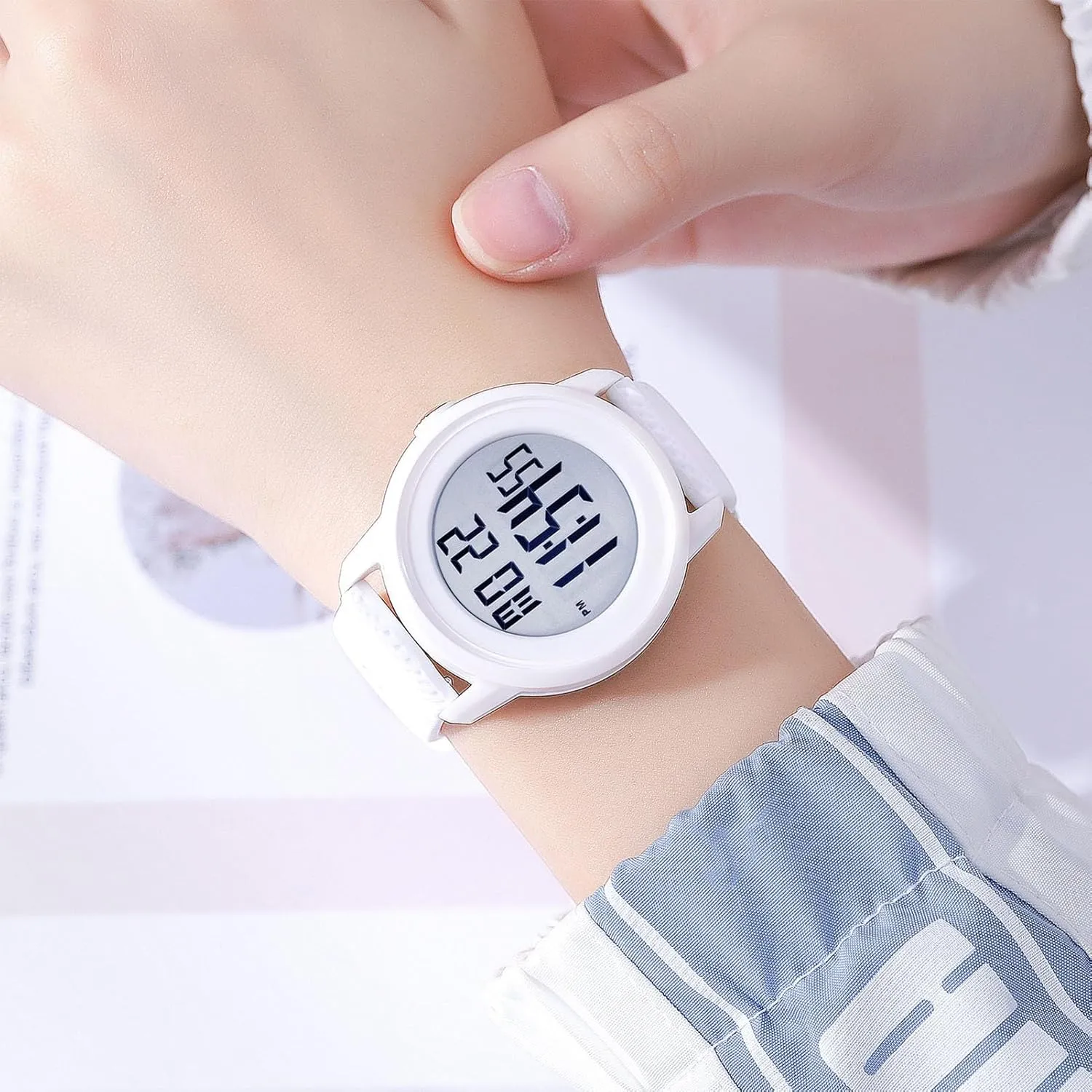 Digital LED Watch for Men and Women, Waterproof 50M Outdoor Wristwatch with Stopwatch, Countdown Timer, Alarm, Backlight, Comfortable Silicone Strap