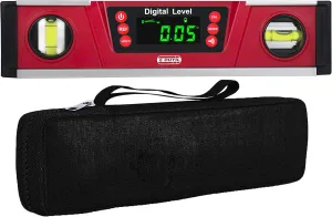 Digital Level and Protractor - eOUTIL 10 Inch IP54 Protected Electronic Bubble Inclinometer/Angle Finder/Gauge with Large LED Display & Magnetized V-Groove Base - Batteries and Carrying Bag Included