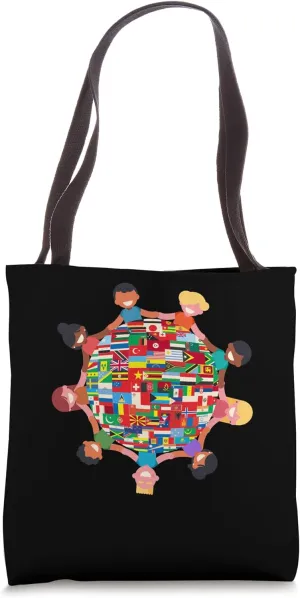 Diversity World Flags Countries of the World Geography Lover Tote Bag