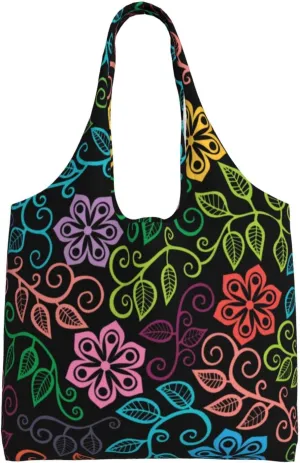 DKJlitter Fashion Canvas Tote Bag, Reusable Grocery Shopping Bag, Large capacity shopping bag Daily Utility Bag