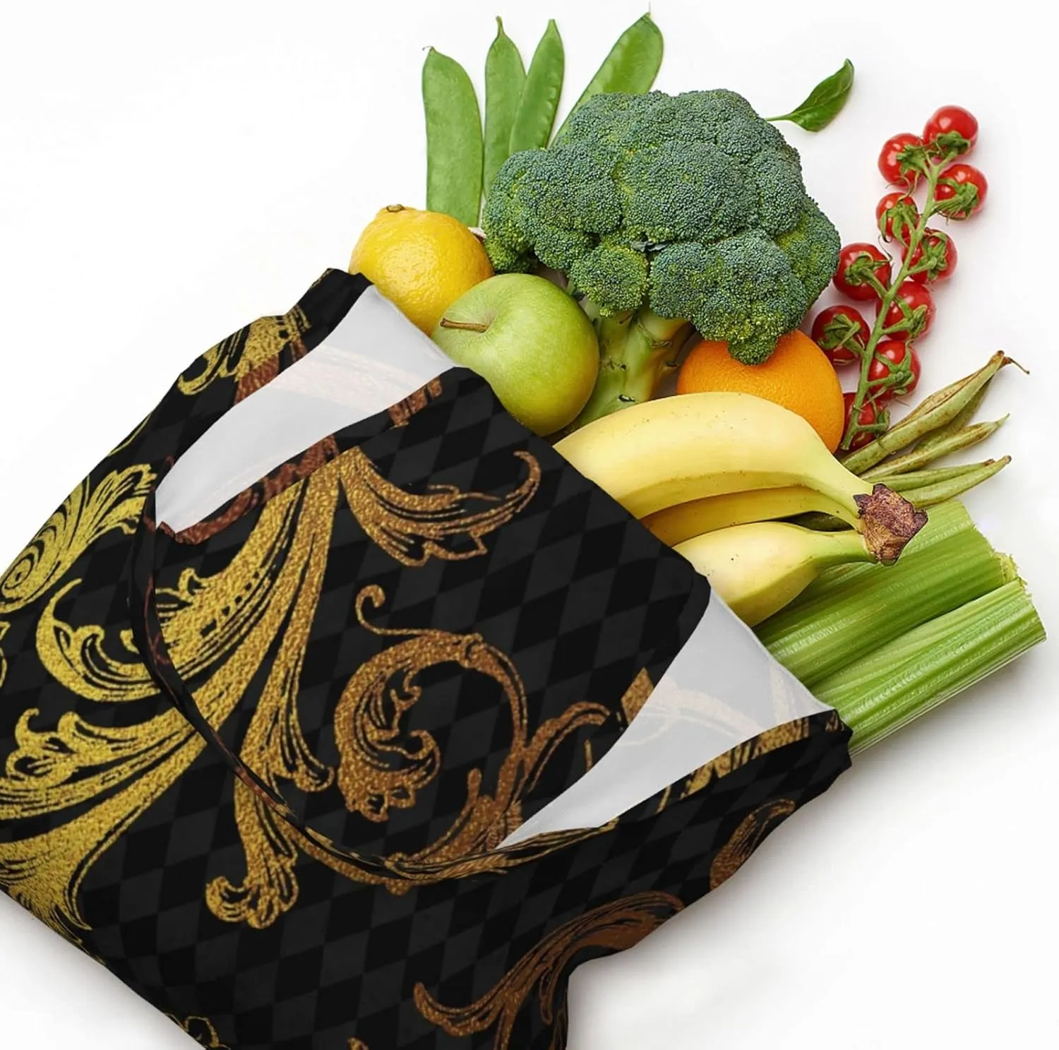 DKJlitter Fashion Canvas Tote Bag, Reusable Grocery Shopping Bag, Large capacity shopping bag Daily Utility Bag