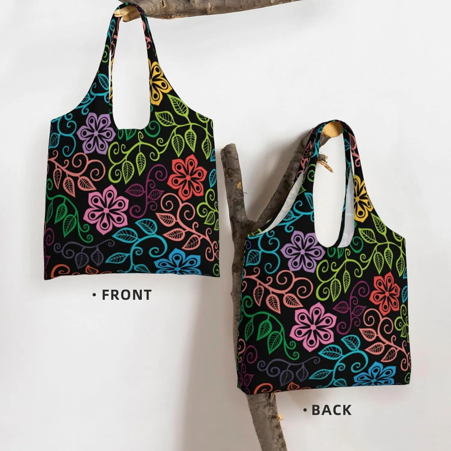 DKJlitter Fashion Canvas Tote Bag, Reusable Grocery Shopping Bag, Large capacity shopping bag Daily Utility Bag