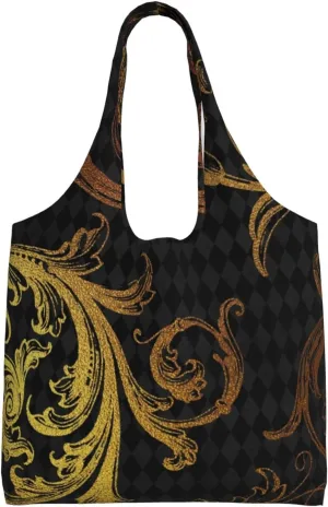 DKJlitter Fashion Canvas Tote Bag, Reusable Grocery Shopping Bag, Large capacity shopping bag Daily Utility Bag