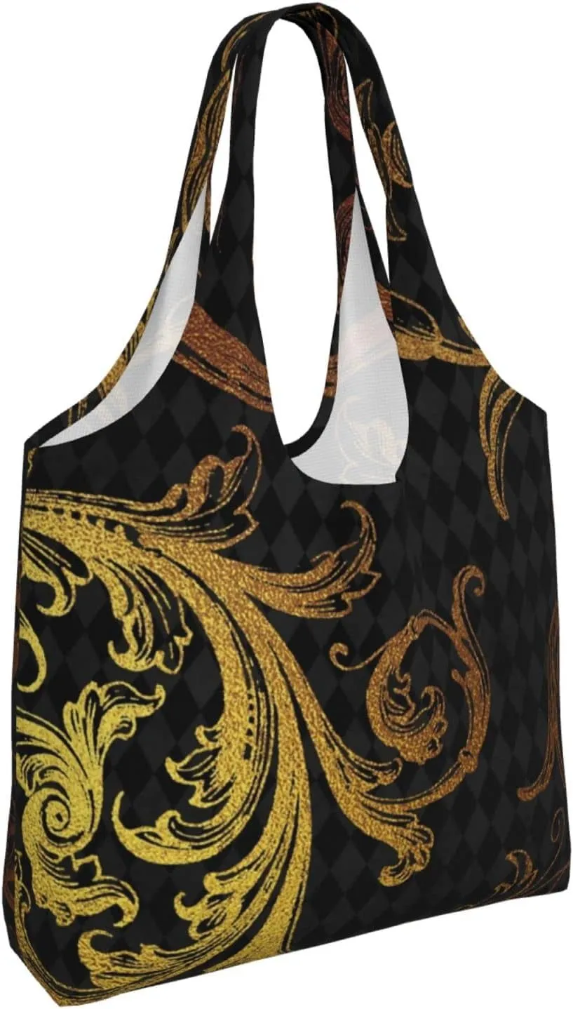 DKJlitter Fashion Canvas Tote Bag, Reusable Grocery Shopping Bag, Large capacity shopping bag Daily Utility Bag