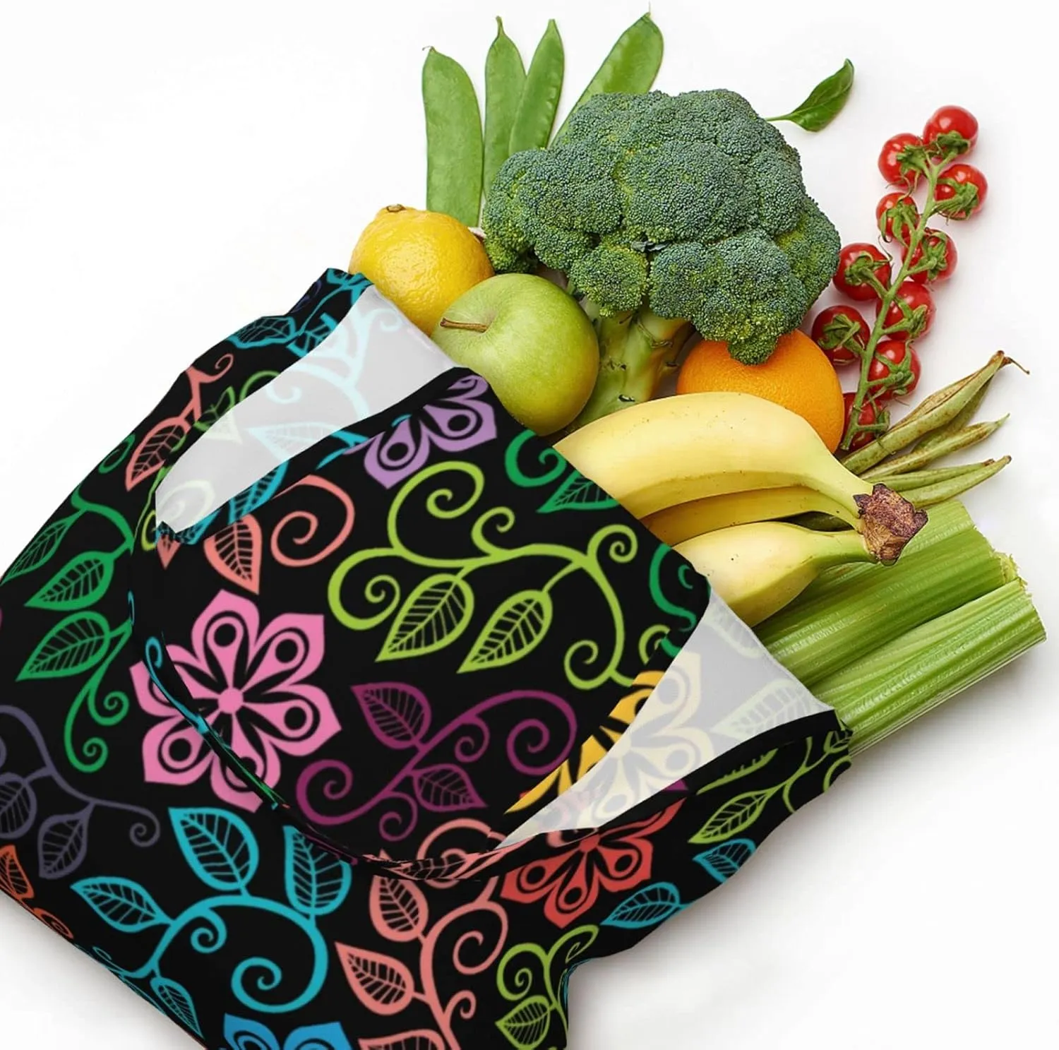 DKJlitter Fashion Canvas Tote Bag, Reusable Grocery Shopping Bag, Large capacity shopping bag Daily Utility Bag