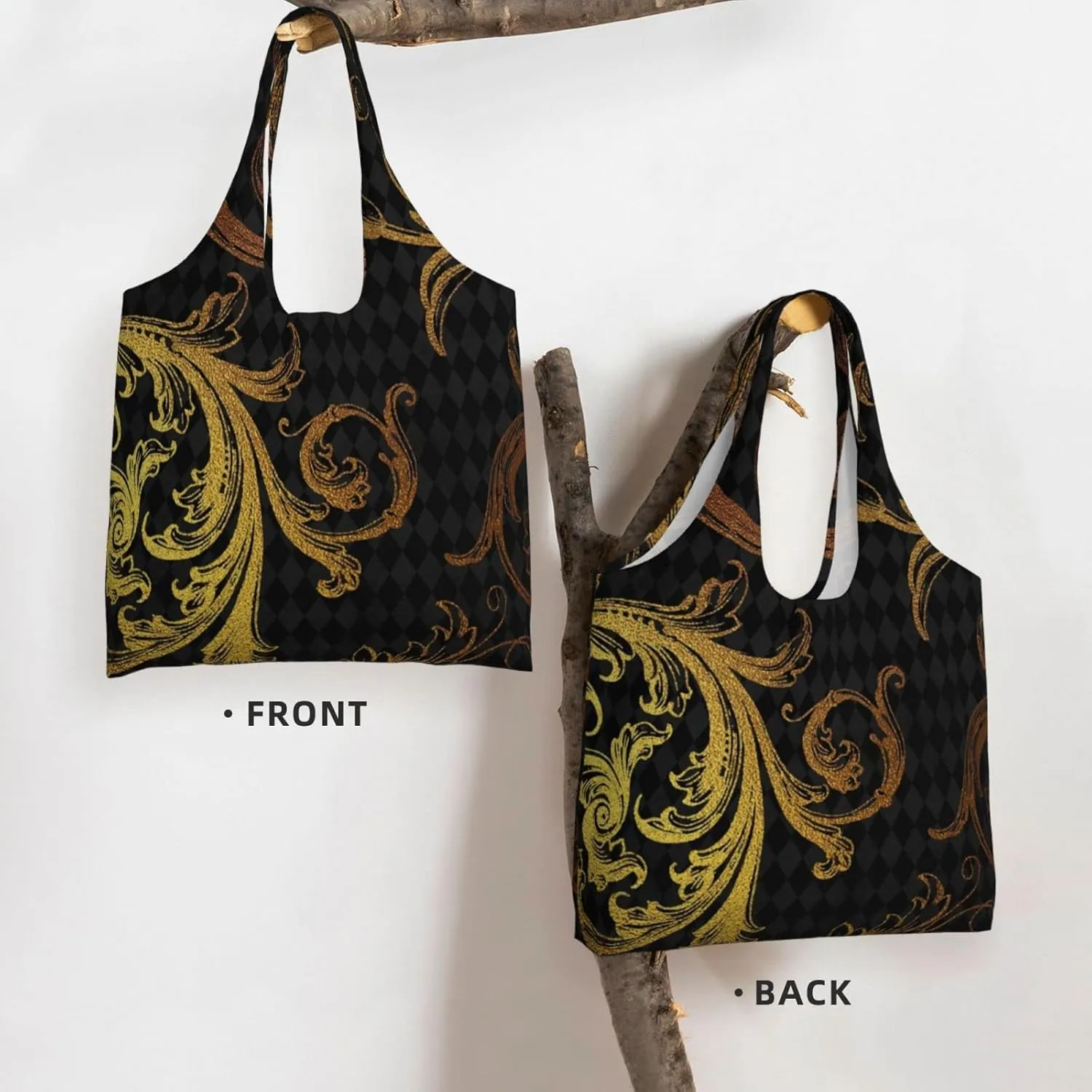 DKJlitter Fashion Canvas Tote Bag, Reusable Grocery Shopping Bag, Large capacity shopping bag Daily Utility Bag