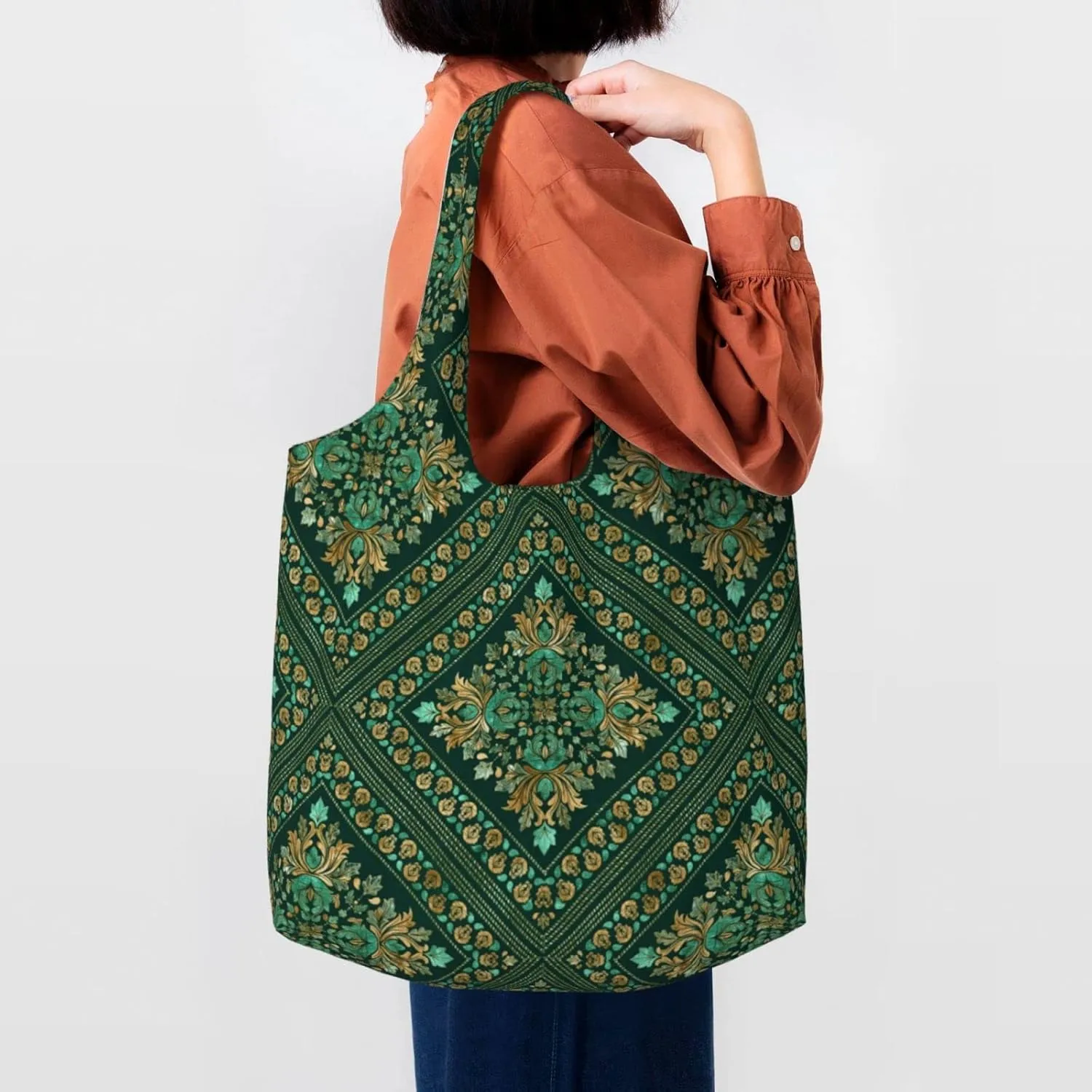DKJlitter Fashion Canvas Tote Bag, Reusable Grocery Shopping Bag, Large capacity shopping bag Daily Utility Bag