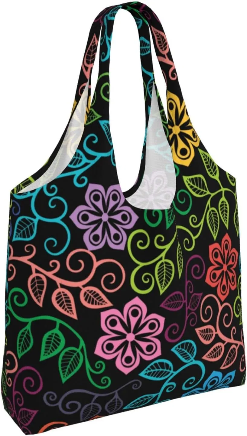 DKJlitter Fashion Canvas Tote Bag, Reusable Grocery Shopping Bag, Large capacity shopping bag Daily Utility Bag