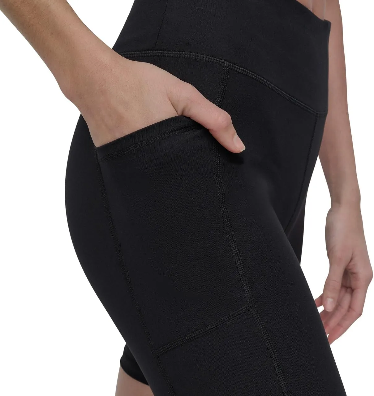 DKNY womens Ombre Logo Compression High Waisted Bike Short