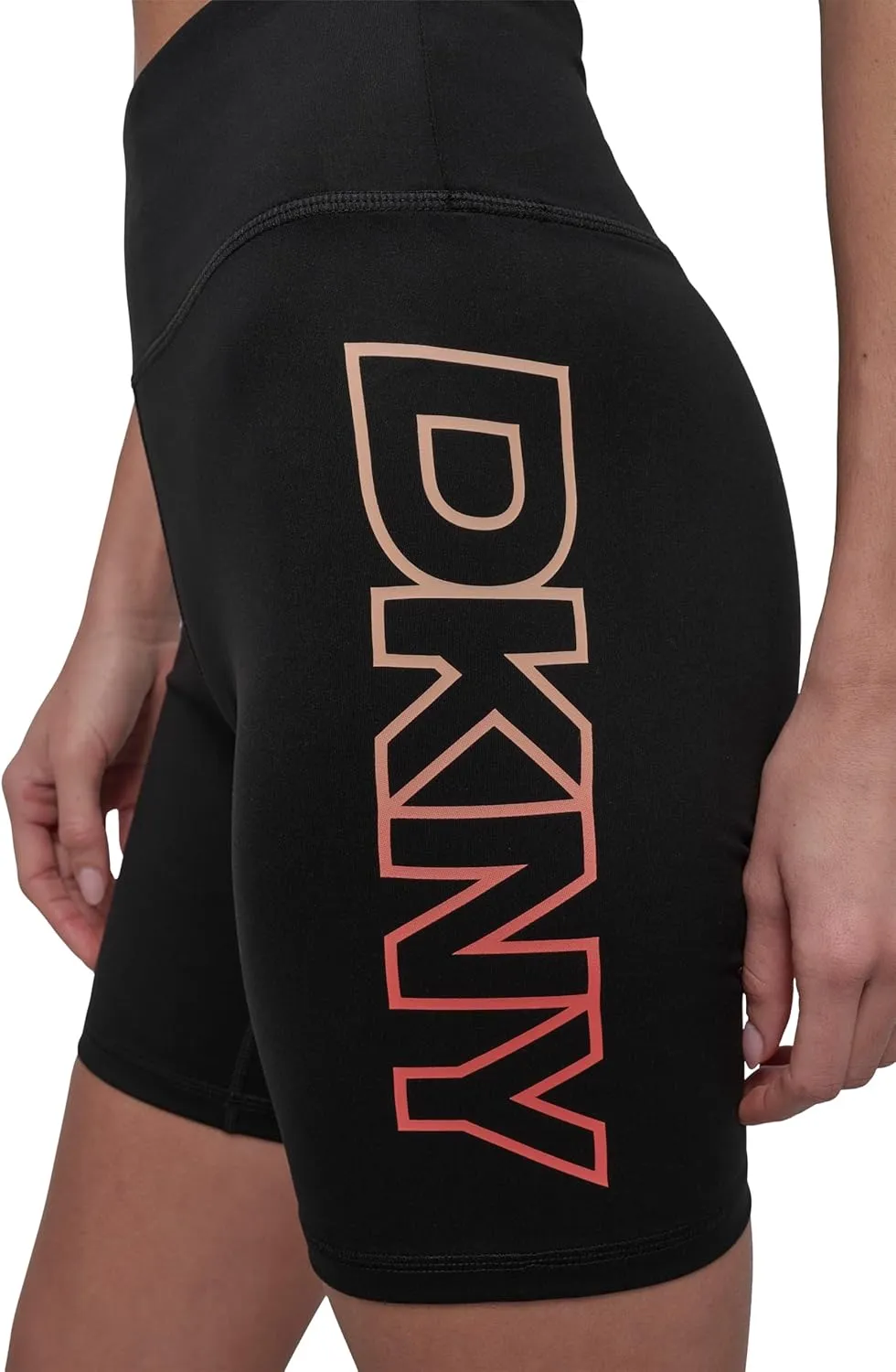DKNY womens Ombre Logo Compression High Waisted Bike Short