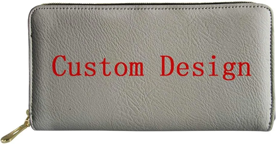 doginthehole Personalized Customized Fashion Women Wallet Zip Around Clutch Ladies Travel Coin Purse