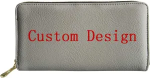 doginthehole Personalized Customized Fashion Women Wallet Zip Around Clutch Ladies Travel Coin Purse