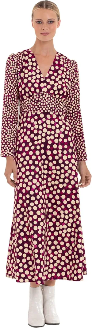 Donna Morgan Women's Long Sleeve V-Neck Midi Dress