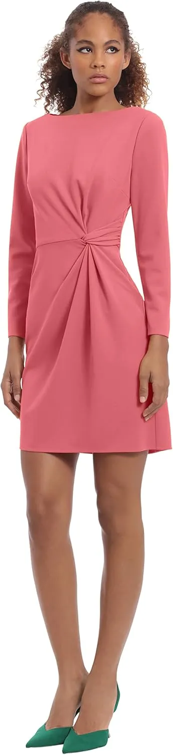 Donna Morgan Women's Side Waist Twist Detail Dress Workwear Office Career Event Party Guest of